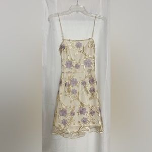 Lucy in the Sky Amari Gold Floral Hoco Dress